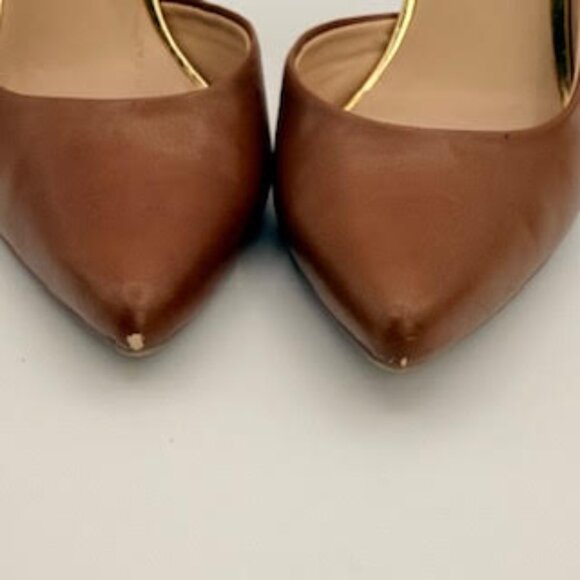 Qupid Pointed Toe Stiletto Heels Brown Faux Leather Women’s Size 7 - Picture 12 of 14